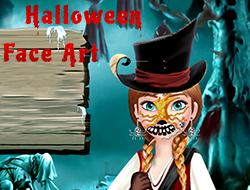Igra Cold Heart: Brojke na Anna lice za Halloween  online.