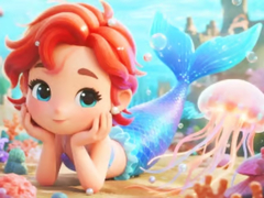Igra Jigsaw Puzzle: Chibi Mermaid Marshmallow Jellyfish