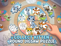 Igra Round jigsaw Puzzle - Collect Kitten